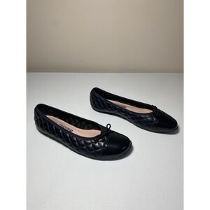 PAUL MAYER Attitudes‎ Best Ballet Flats 7 B Blue Quilted Leather Patent Cap Toe
